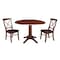 International Concepts Round 42 in Round Top Pedestal Table with 2 Chairs, Espresso, 42 W, 42 L, 30.3 in H, Wood, Espresso K581-42DPT-27-C613-2 - alternate 1